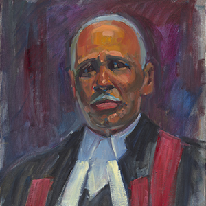 Portrait peint du juge de la citoyenneté Stanley Grizzle par William J. Stapleton.